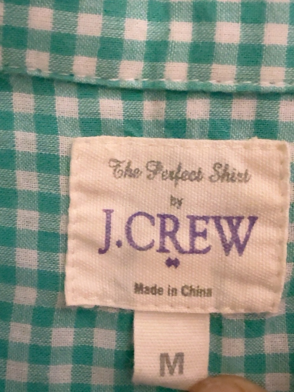 J.Crew The Perfect Shirt Women’s Size M Green White Gingham Button Down - Picture 5 of 9